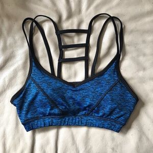 Blue Strappy Sports Bra